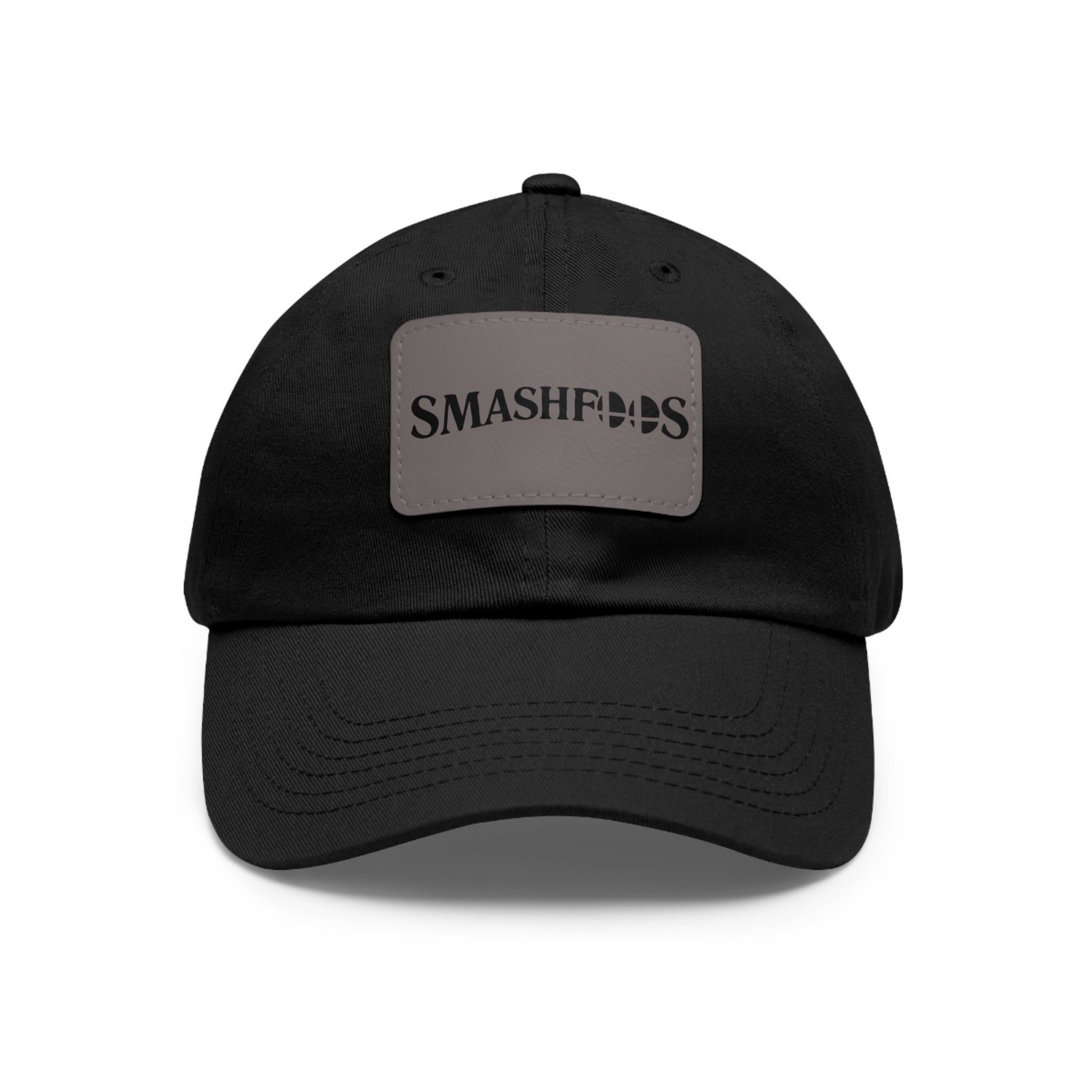 Smashfoos Leather Patch Dad Hat — Black Casual Streetwear Cap