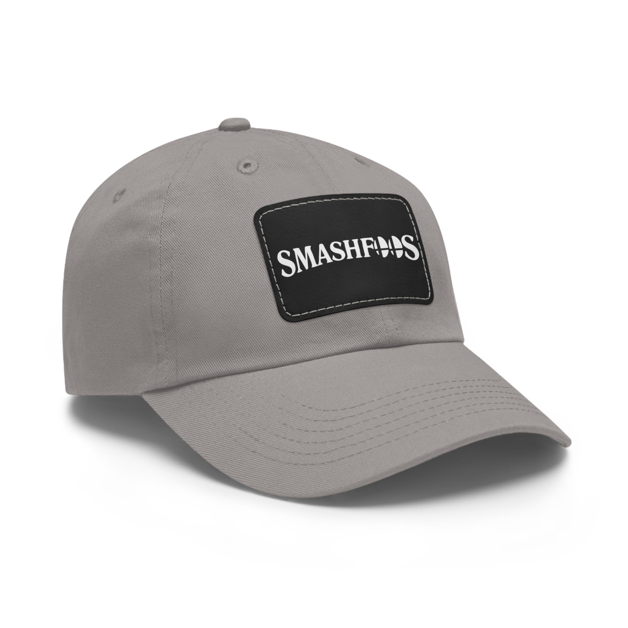 Smashfoos Leather Patch Dad Hat — Black Casual Streetwear Cap