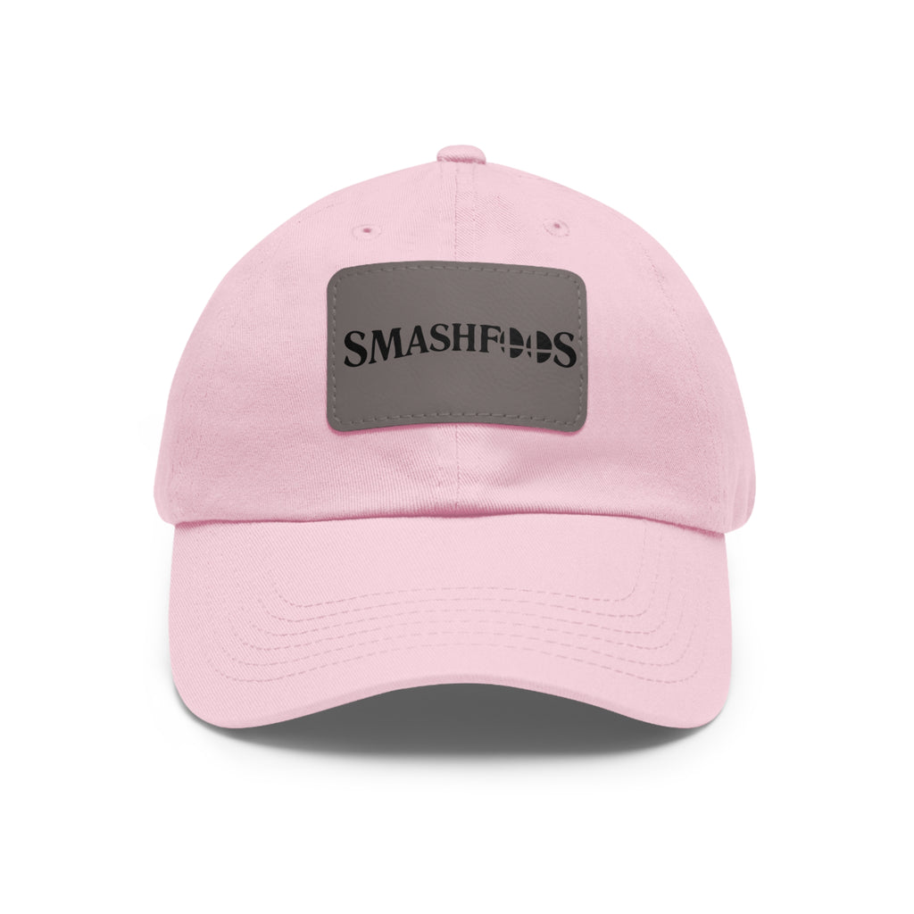 Smashfoos Leather Patch Dad Hat — Black Casual Streetwear Cap