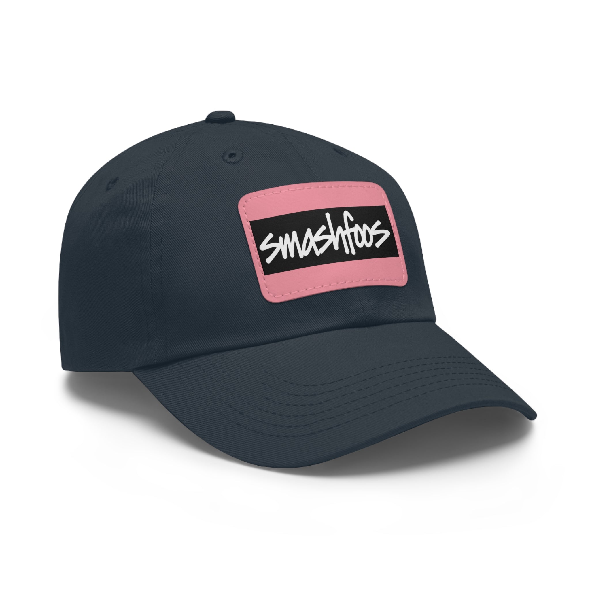 Smashfoos Leather Patch Dad Hat — Black Casual Streetwear Cap