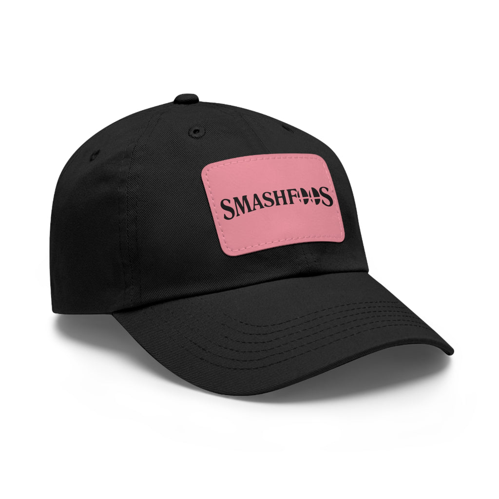Smashfoos Leather Patch Dad Hat — Black Casual Streetwear Cap