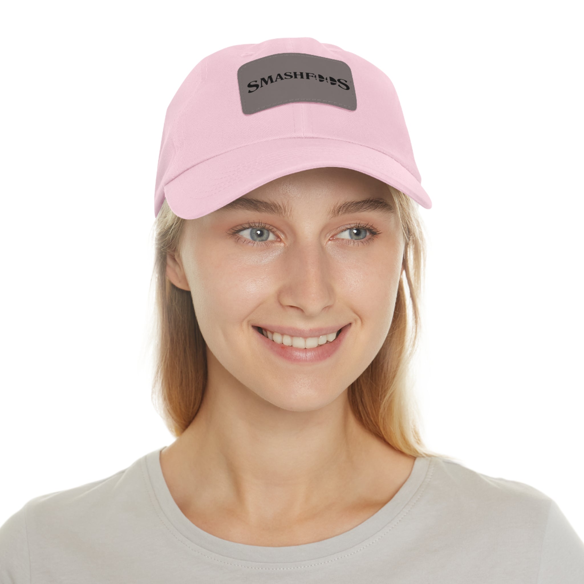 Smashfoos Leather Patch Dad Hat — Black Casual Streetwear Cap