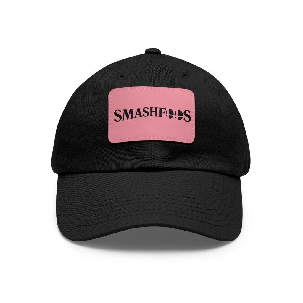 Smashfoos Leather Patch Dad Hat — Black Casual Streetwear Cap