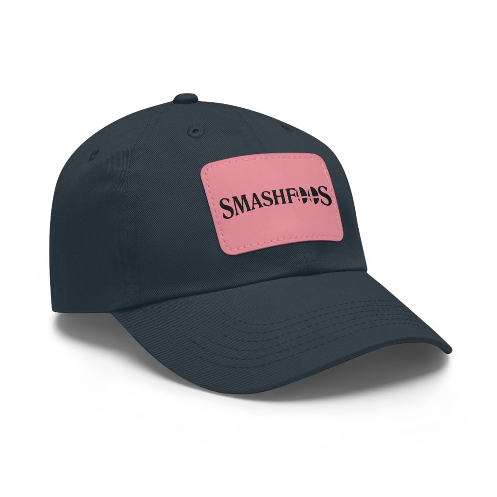 Smashfoos Leather Patch Dad Hat — Black Casual Streetwear Cap