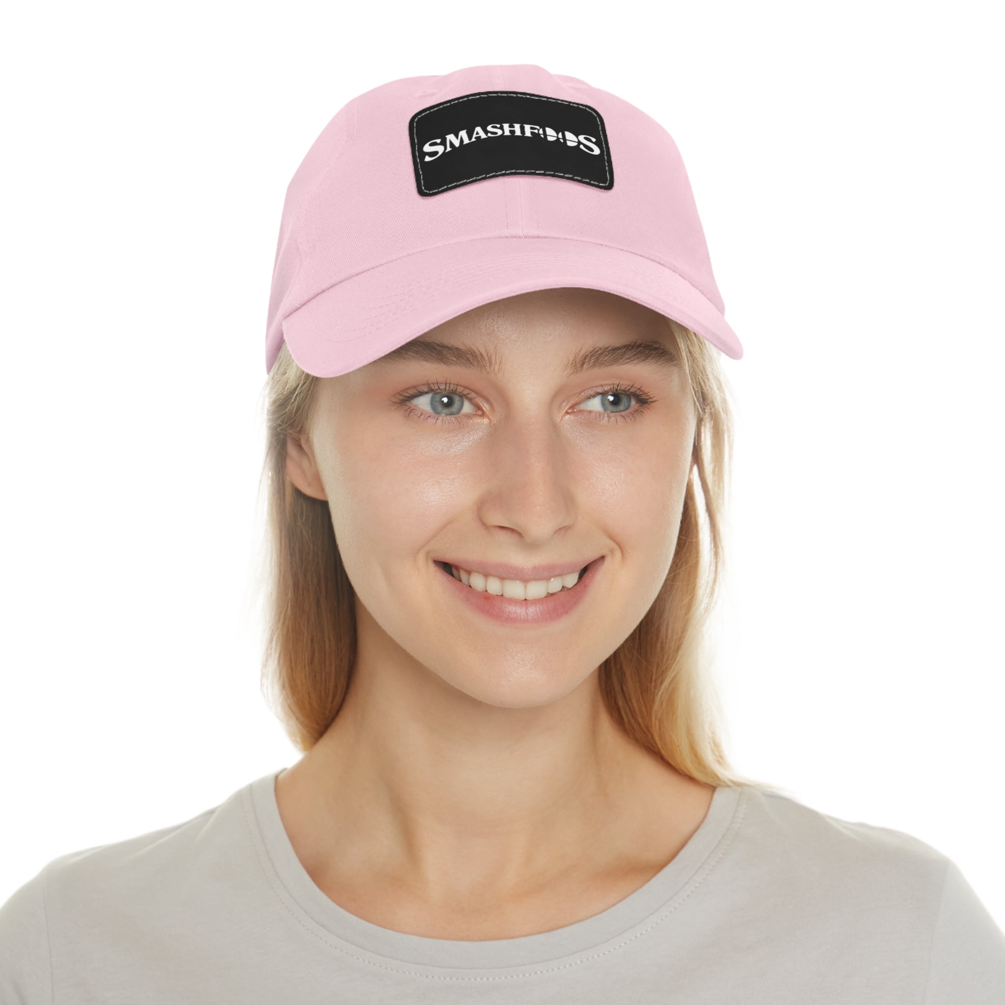 Smashfoos Leather Patch Dad Hat — Black Casual Streetwear Cap