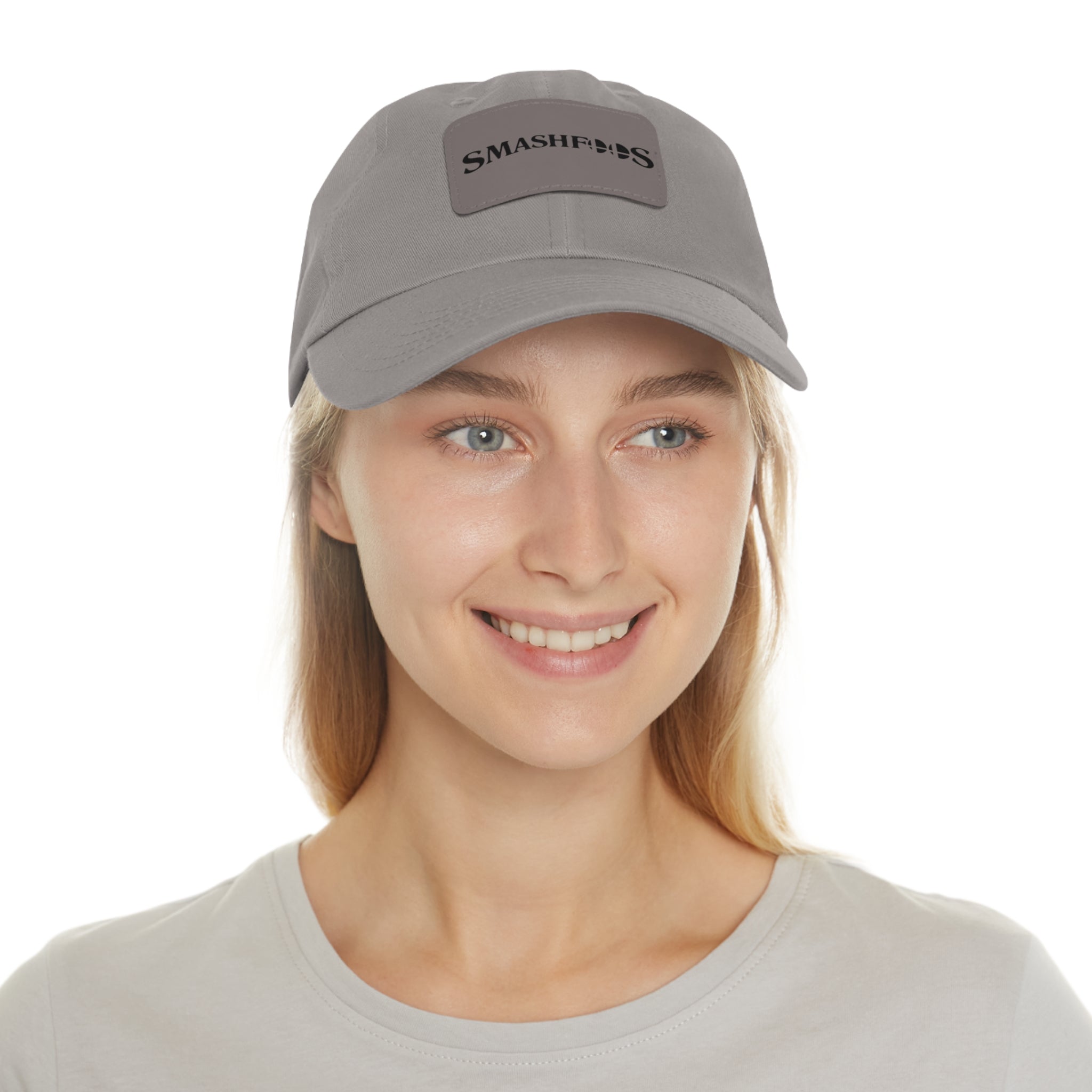 Smashfoos Leather Patch Dad Hat — Black Casual Streetwear Cap