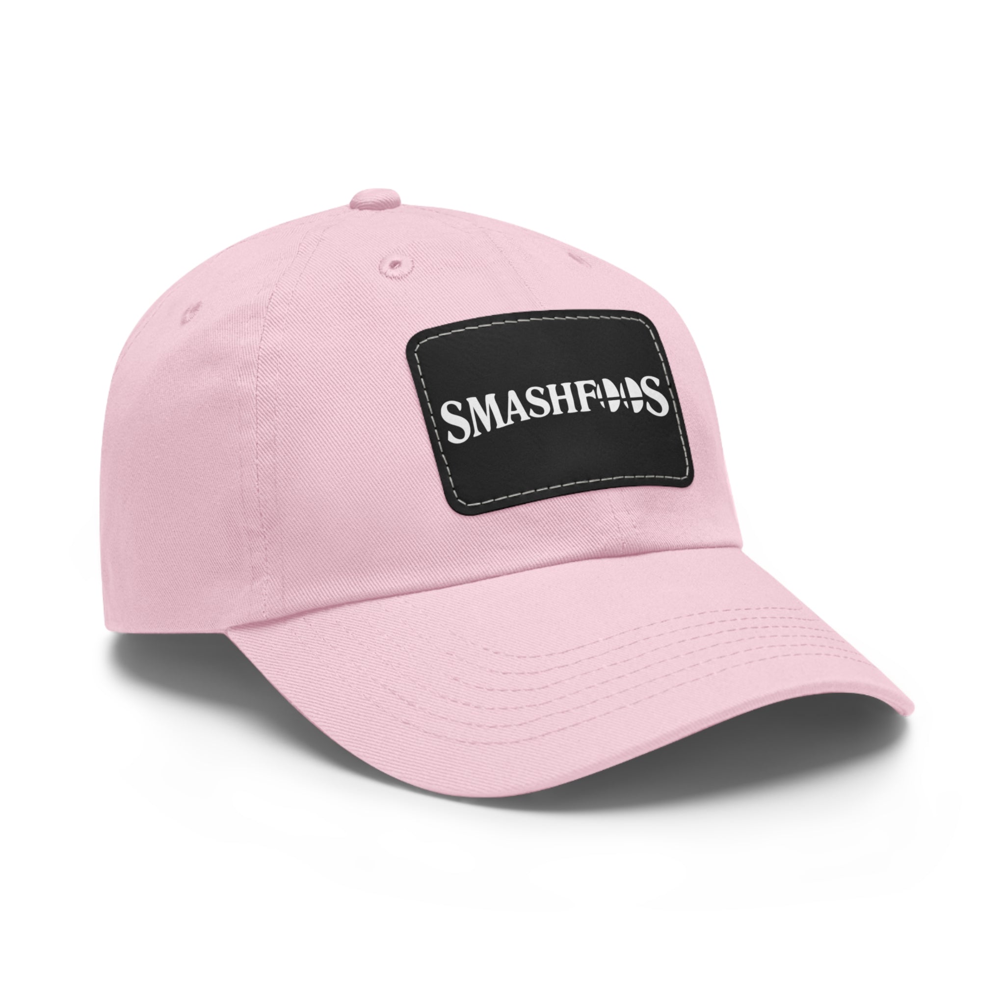 Smashfoos Leather Patch Dad Hat — Black Casual Streetwear Cap
