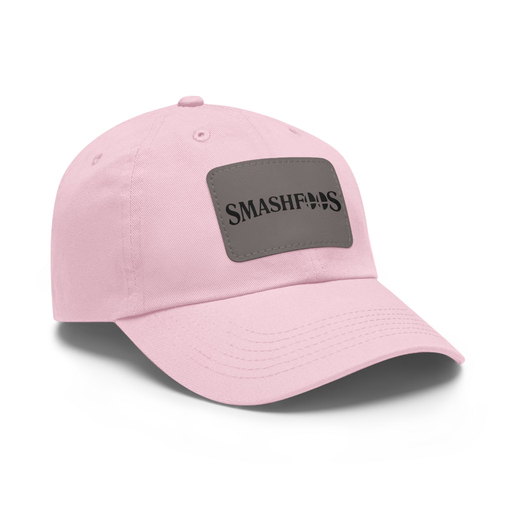 Smashfoos Leather Patch Dad Hat — Black Casual Streetwear Cap
