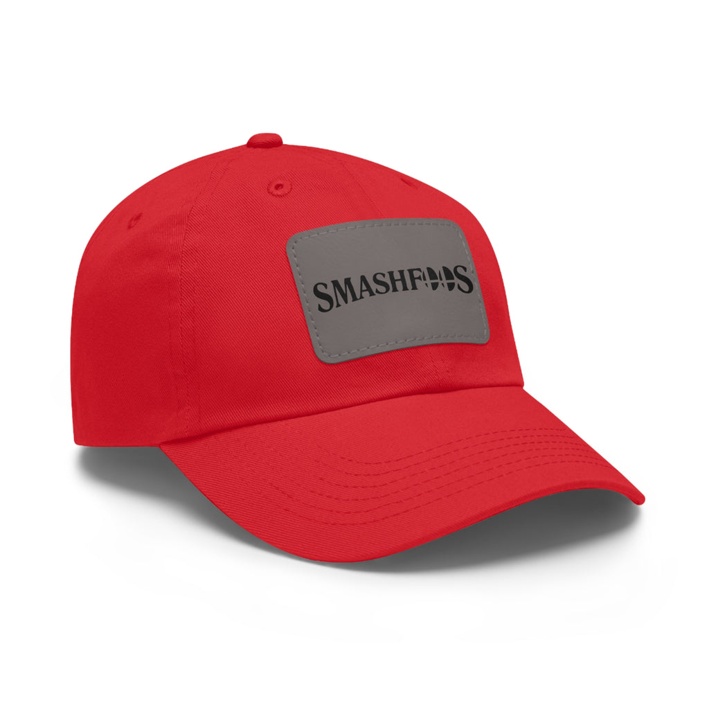 Smashfoos Leather Patch Dad Hat — Black Casual Streetwear Cap