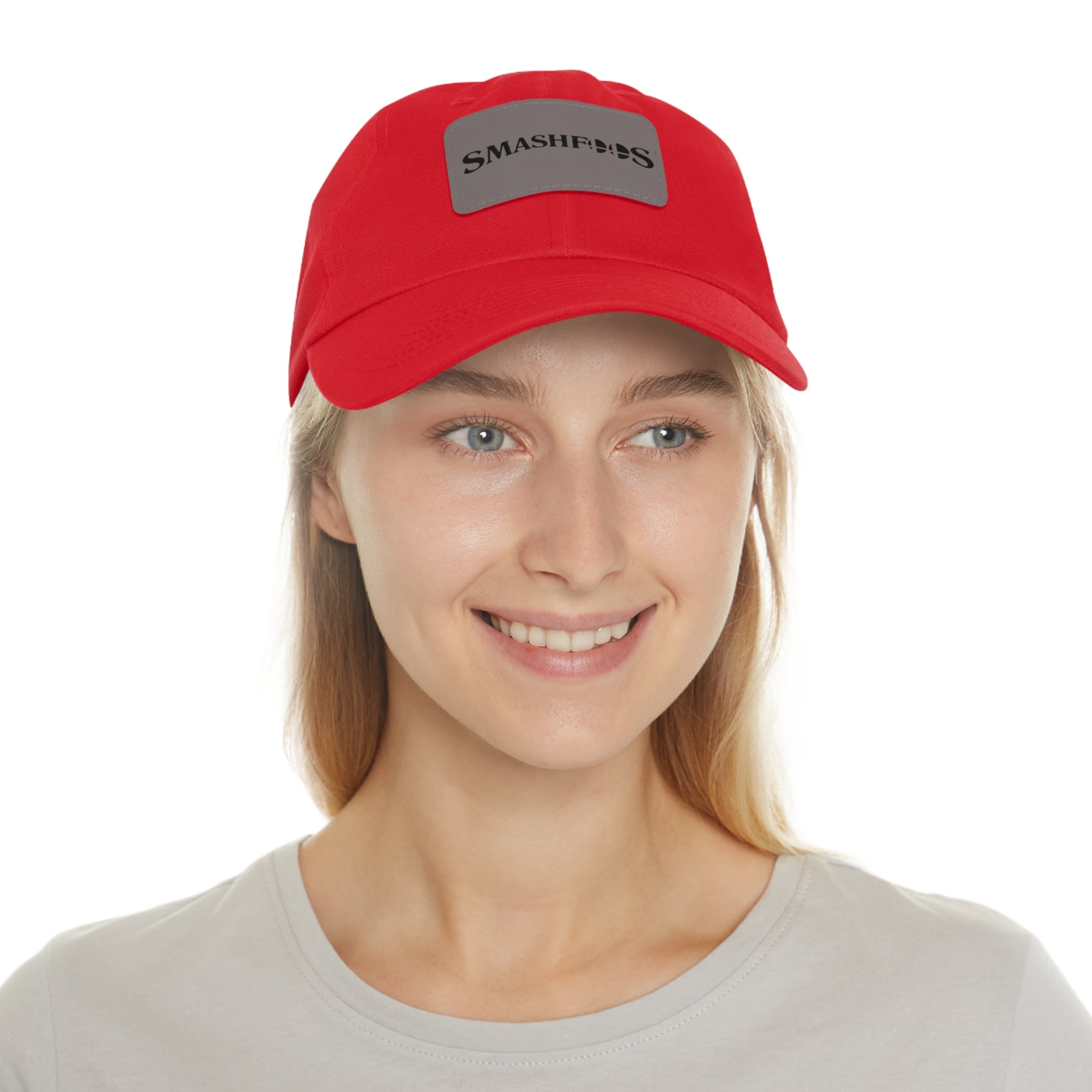 Smashfoos Leather Patch Dad Hat — Black Casual Streetwear Cap
