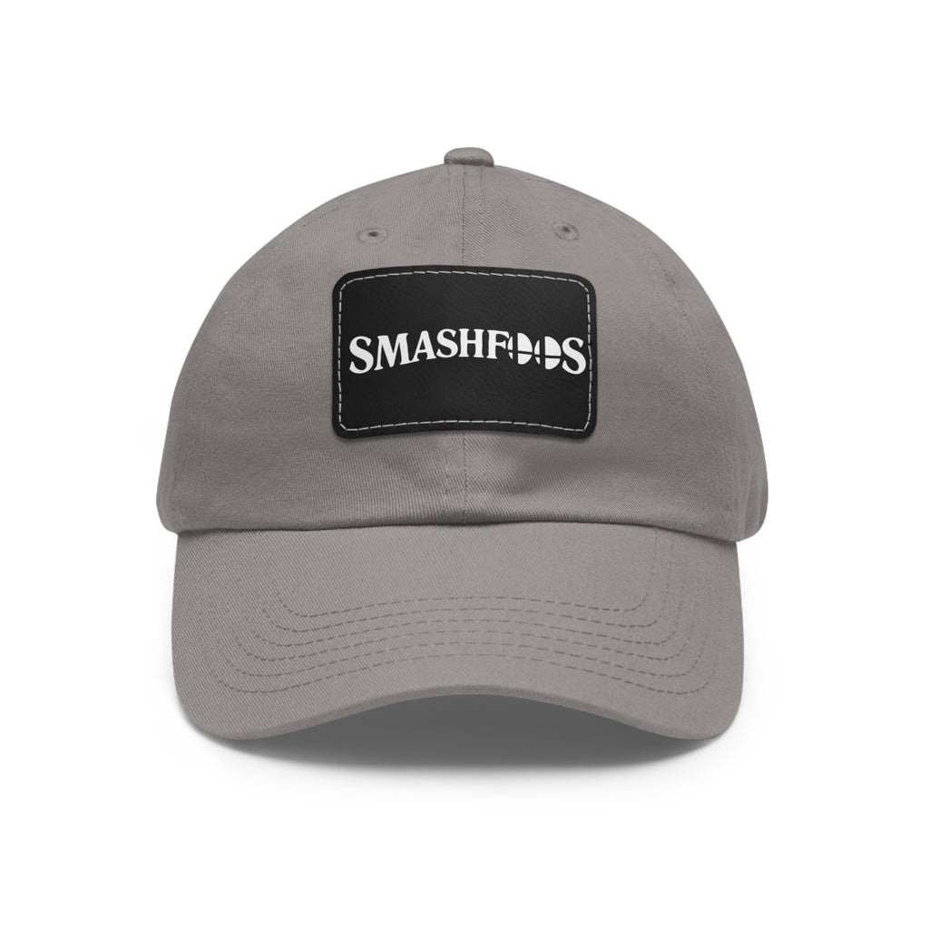 Smashfoos Leather Patch Dad Hat — Black Casual Streetwear Cap
