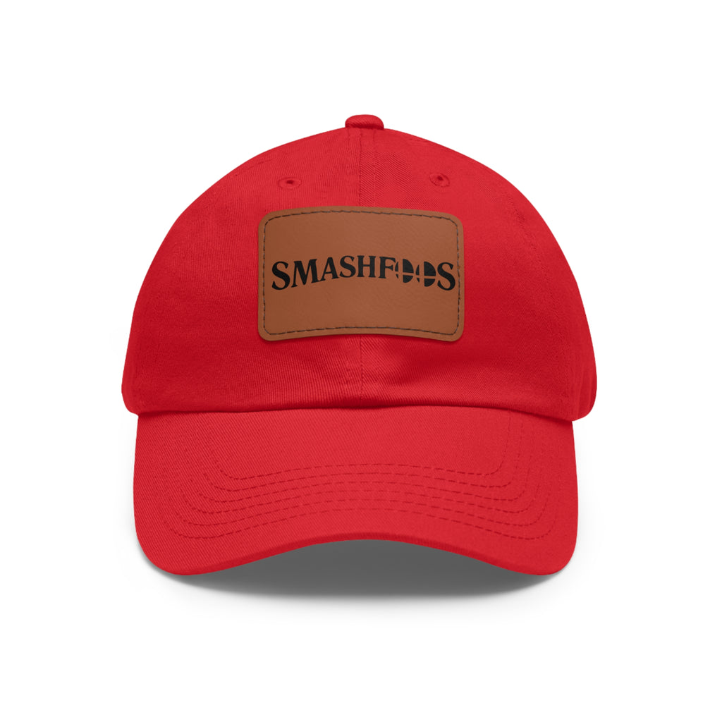 Smashfoos Leather Patch Dad Hat — Black Casual Streetwear Cap
