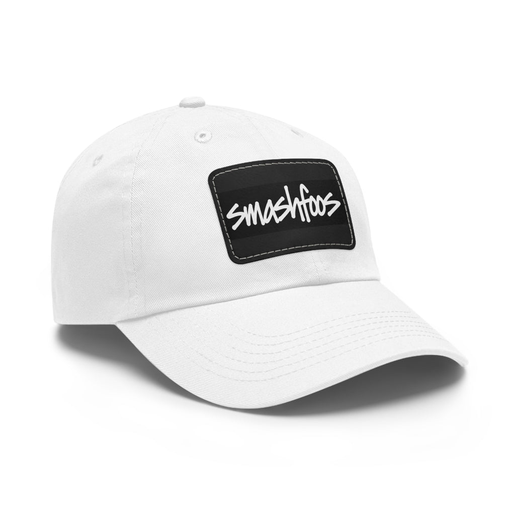 Smashfoos Leather Patch Dad Hat — Black Casual Streetwear Cap