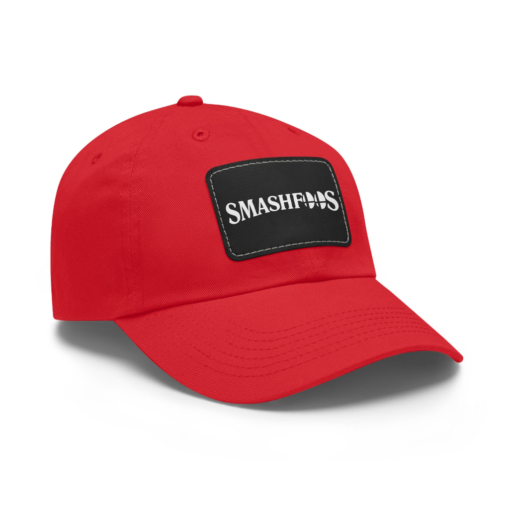 Smashfoos Leather Patch Dad Hat — Black Casual Streetwear Cap