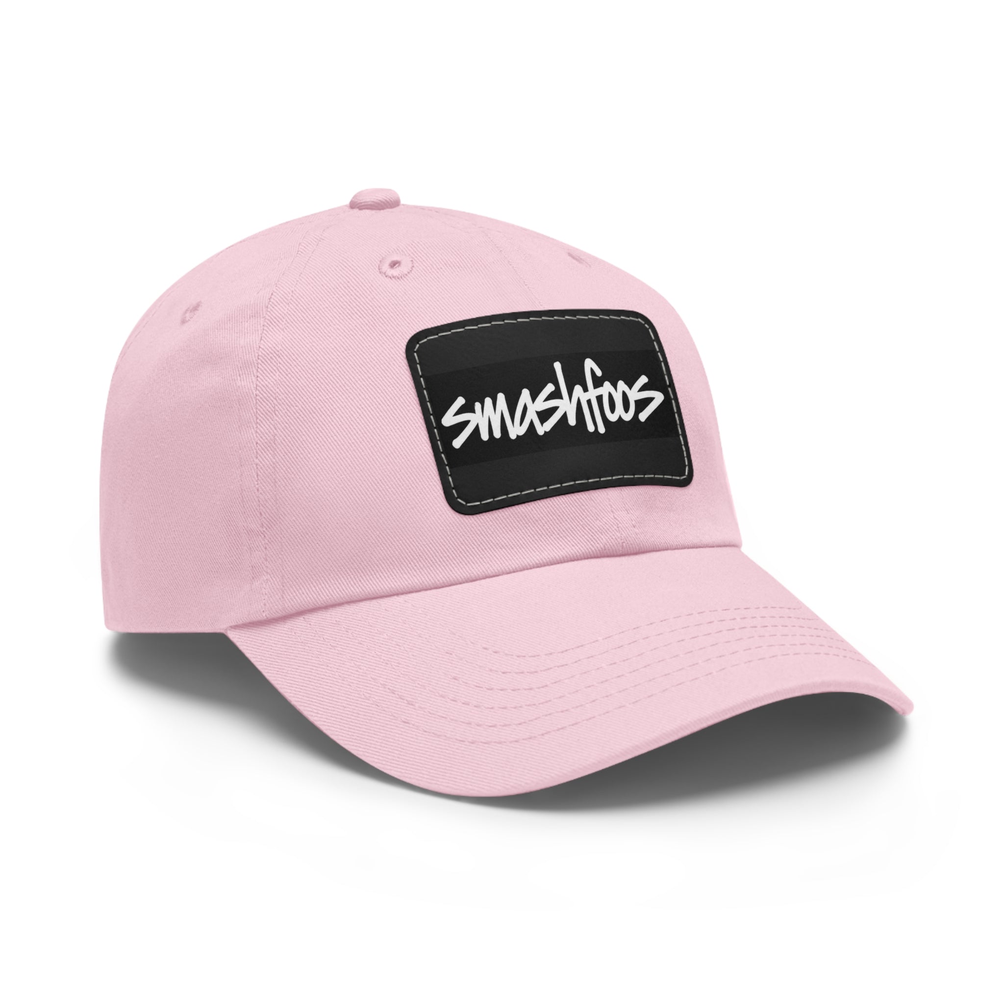 Smashfoos Leather Patch Dad Hat — Black Casual Streetwear Cap