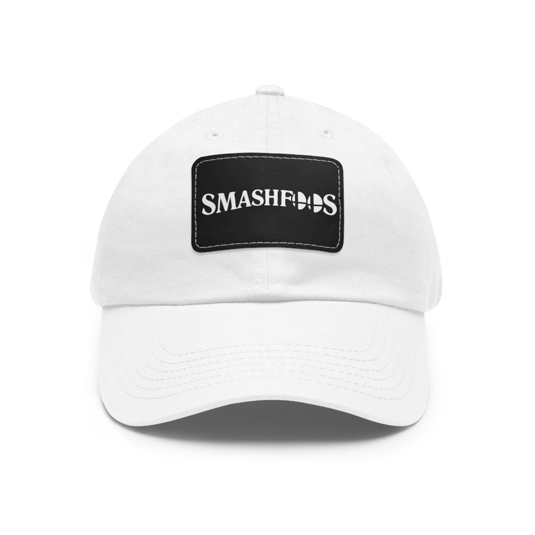 Smashfoos Leather Patch Dad Hat — Black Casual Streetwear Cap