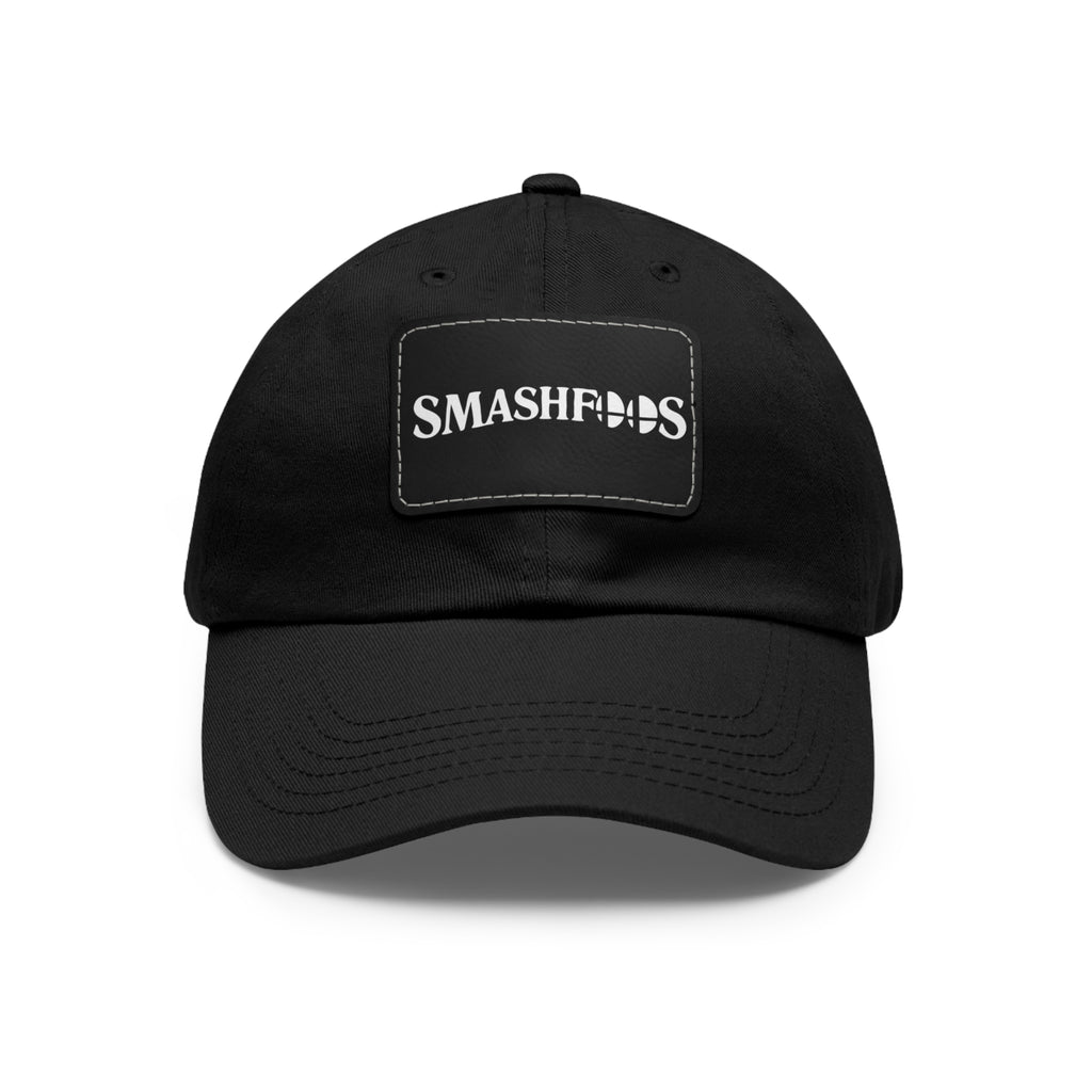 Smashfoos Leather Patch Dad Hat — Black Casual Streetwear Cap