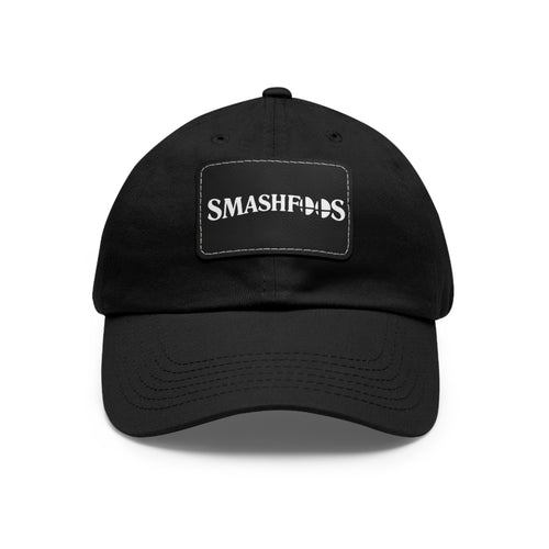 Smashfoos Leather Patch Dad Hat — Black Casual Streetwear Cap