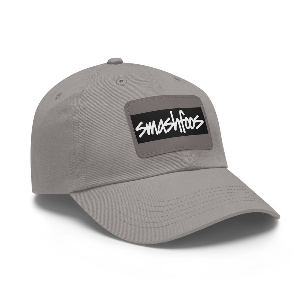 Smashfoos Leather Patch Dad Hat — Black Casual Streetwear Cap