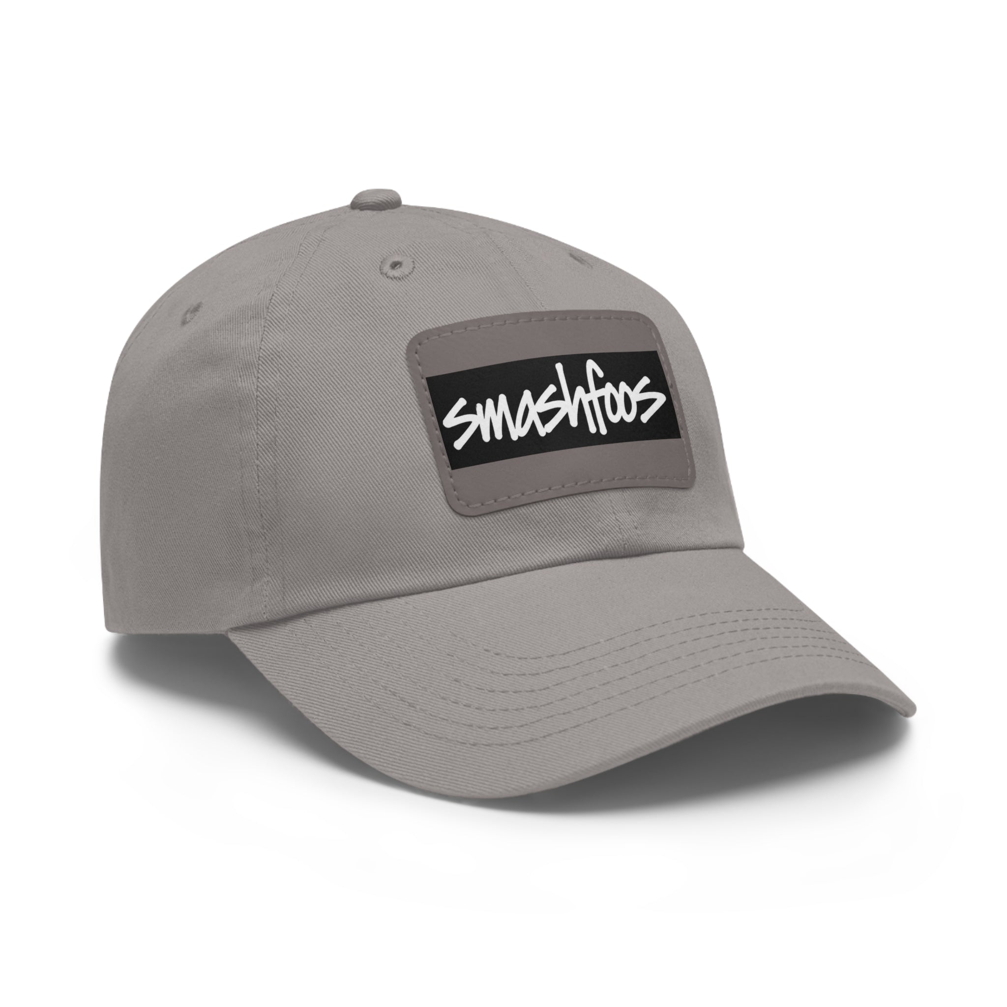 Smashfoos Leather Patch Dad Hat — Black Casual Streetwear Cap