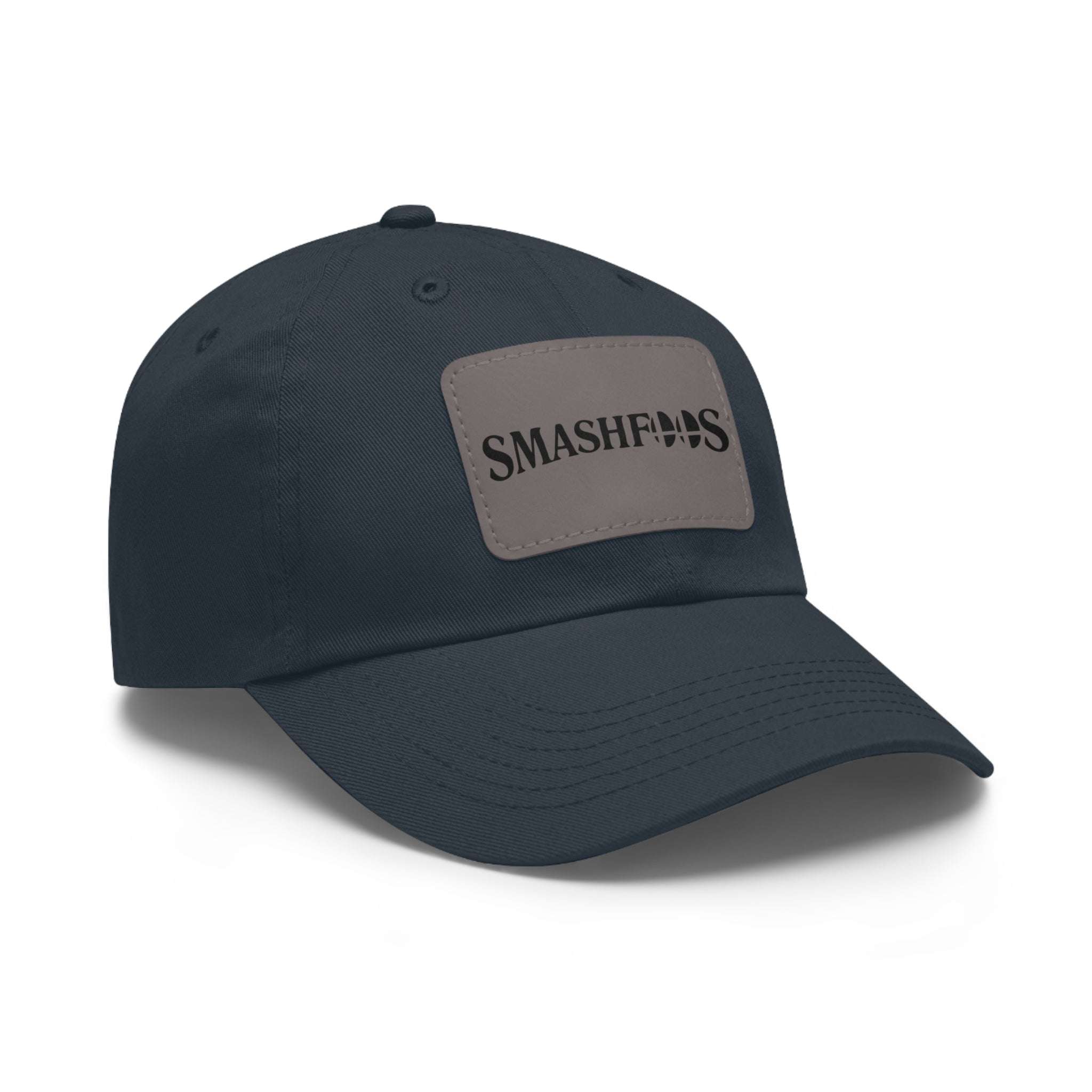 Smashfoos Leather Patch Dad Hat — Black Casual Streetwear Cap