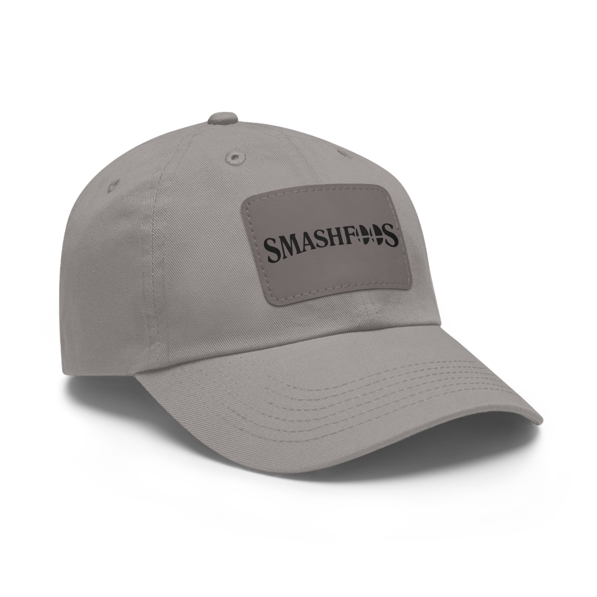 Smashfoos Leather Patch Dad Hat — Black Casual Streetwear Cap