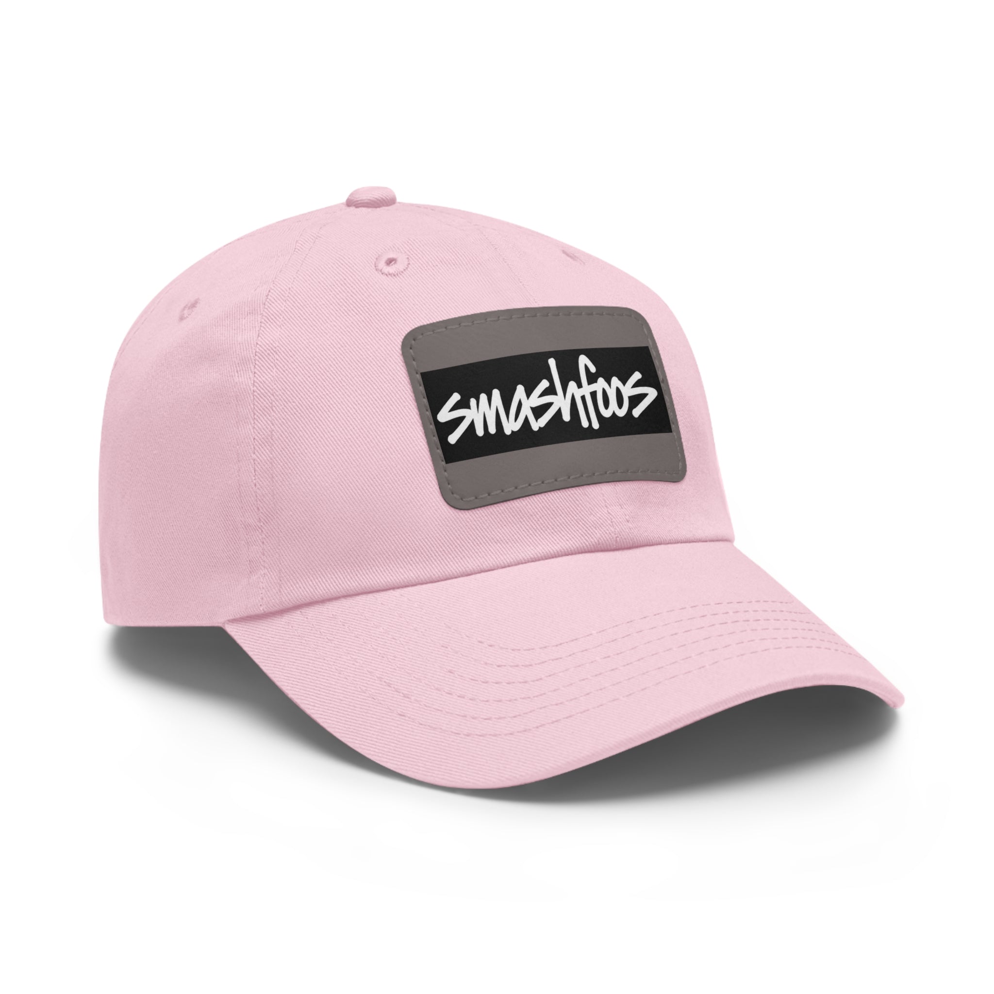 Smashfoos Leather Patch Dad Hat — Black Casual Streetwear Cap