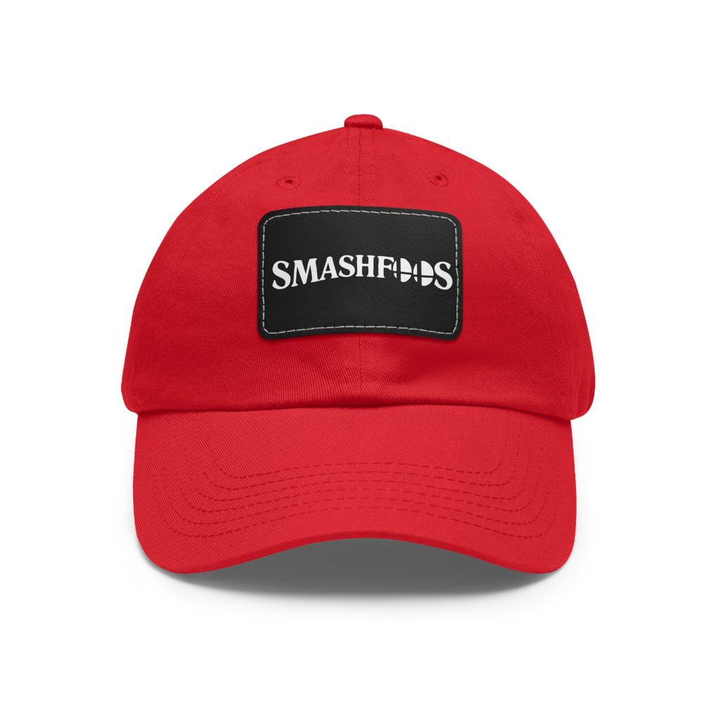 Smashfoos Leather Patch Dad Hat — Black Casual Streetwear Cap