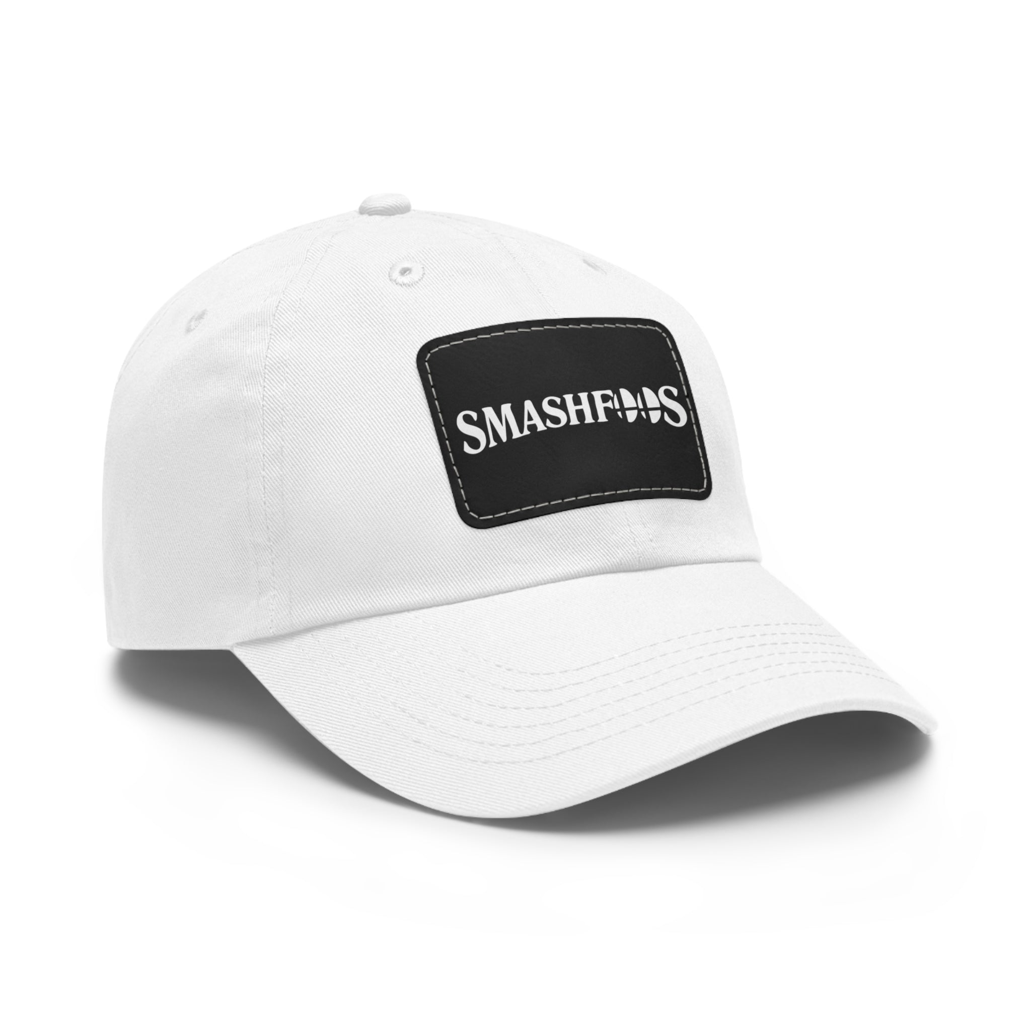 Smashfoos Leather Patch Dad Hat — Black Casual Streetwear Cap