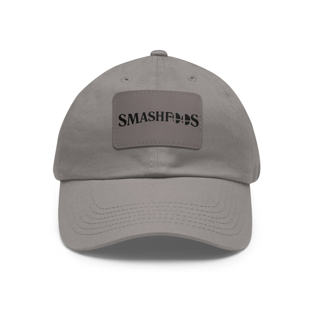 Smashfoos Leather Patch Dad Hat — Black Casual Streetwear Cap