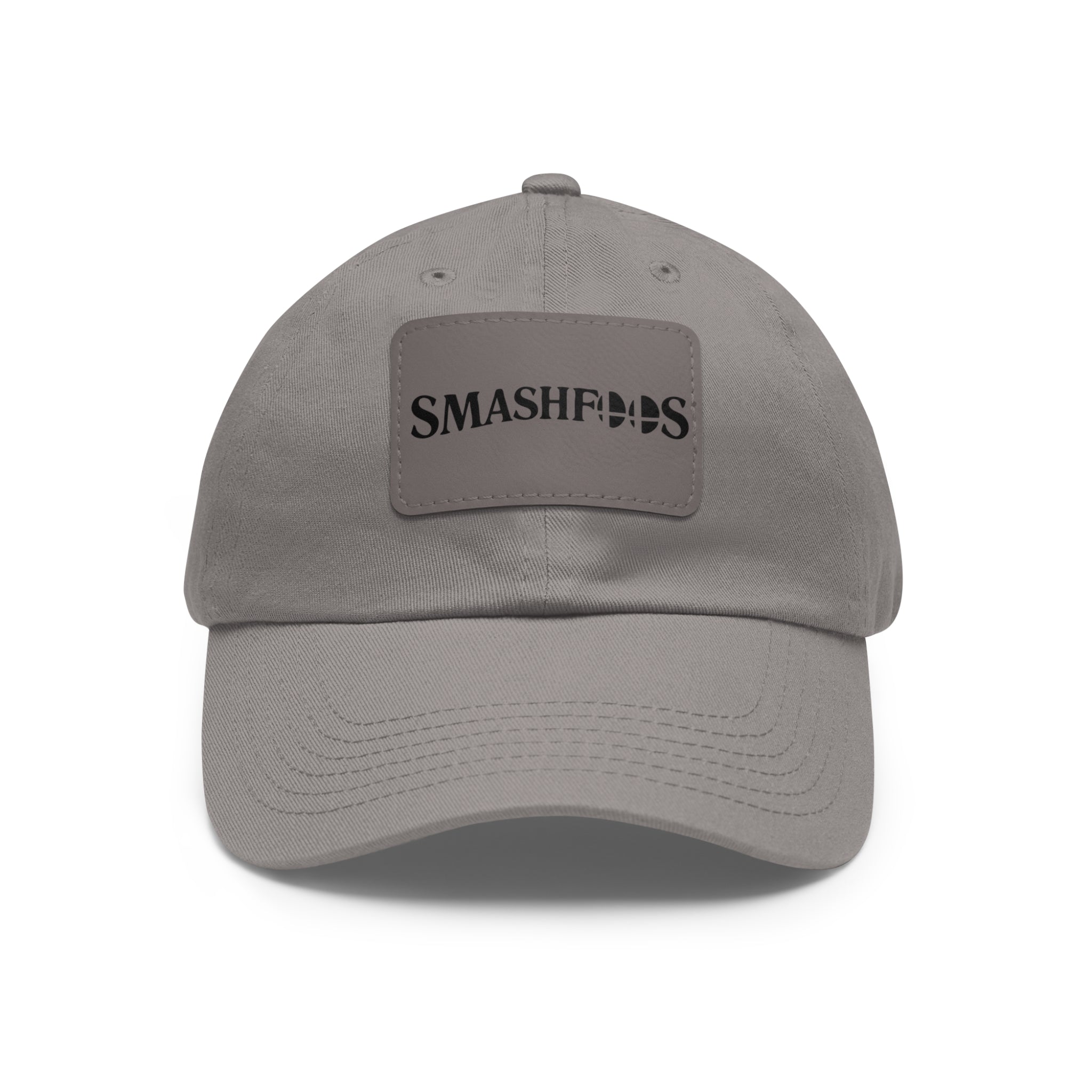 Smashfoos Leather Patch Dad Hat — Black Casual Streetwear Cap